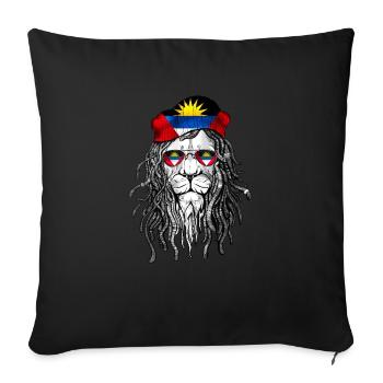 Antigua and Barbuda Lion Cool glasses pride - Sofa pillowcase 17,3'' x 17,3'' (45 x 45 cm) - black - Front