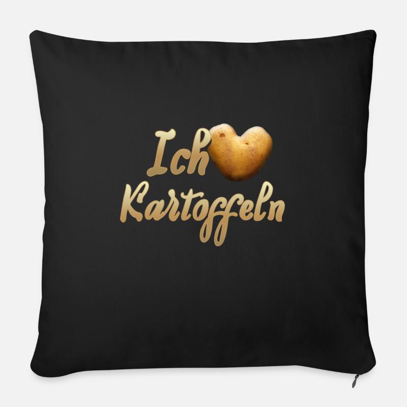 Ich Liebe Kartoffeln. Geschenk Geschenkidee - Sofakissenbezug 45 x 45 cm - Schwarz