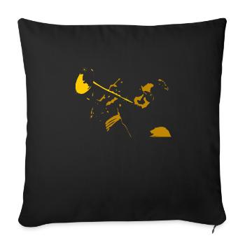 Stylized Trumpet Player T-Shirt, Trumpet Player - Sofa pillowcase 17,3'' x 17,3'' (45 x 45 cm) - black - Front