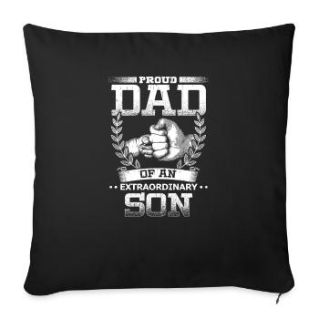 Proud father of a son - Sofa pillowcase 17,3'' x 17,3'' (45 x 45 cm) - black - Front