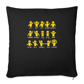 Nerd, T-shirt Danse Algèbre - Housse de coussin décorative 45 x 45 cm - noir - Devant