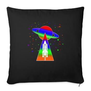 Saturn - Sofakissenbezug 45 x 45 cm - Schwarz - Vorne