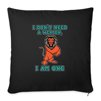 lion - Sofa pillowcase 17,3'' x 17,3'' (45 x 45 cm) - black - Front