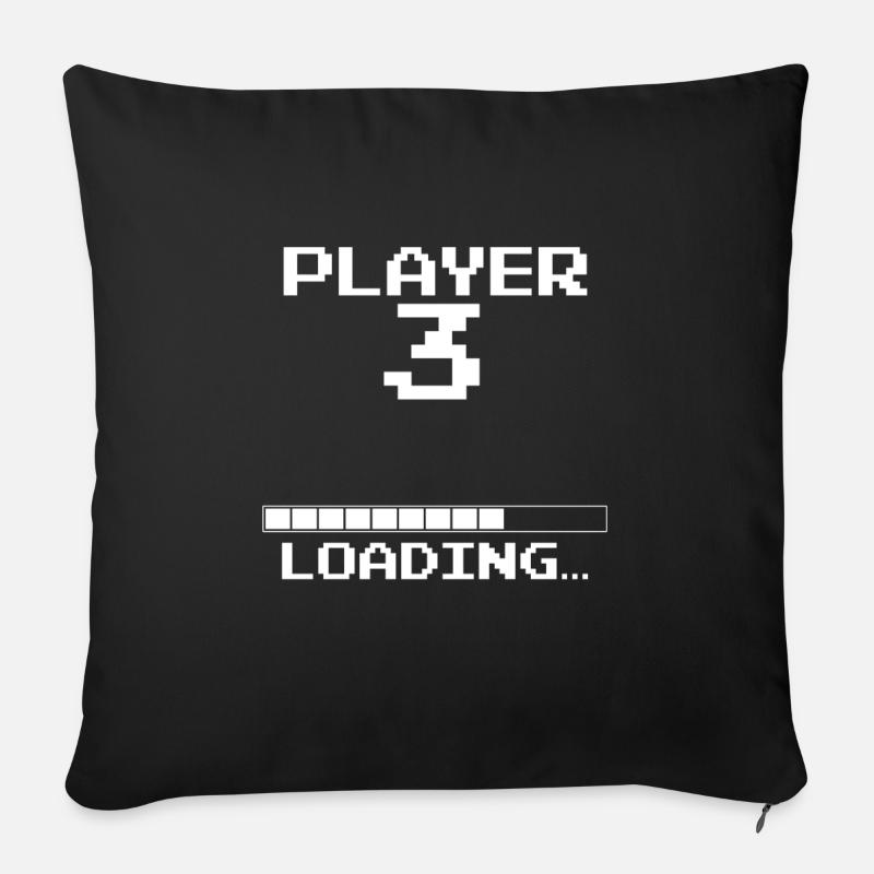 Player 3 Loading Pregnant Shirt Gift - Sofa pillowcase 17,3'' x 17,3'' (45 x 45 cm) - black