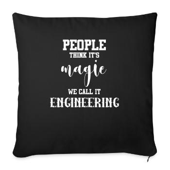Engineer - Engineer T-Shirt - Engineer - Sofa pillowcase 17,3'' x 17,3'' (45 x 45 cm) - black - Front