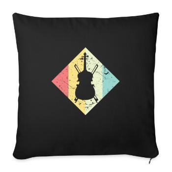 contrebasse - Housse de coussin décorative 45 x 45 cm - noir - Devant