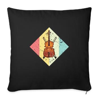 contrebasse - Housse de coussin décorative 45 x 45 cm - noir - Devant