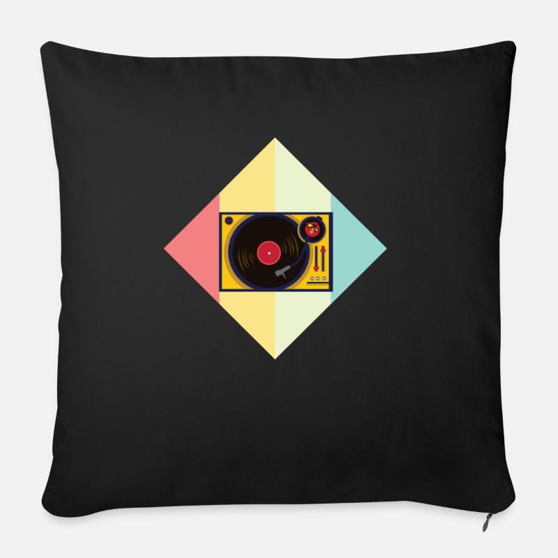 Table de mixage - Housse de coussin décorative 45 x 45 cm - noir