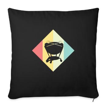 tambour - Housse de coussin décorative 45 x 45 cm - noir - Devant