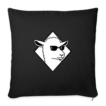Sheep with sun glasses Cool ram - Sofa pillowcase 17,3'' x 17,3'' (45 x 45 cm) - black - Front