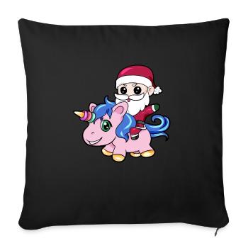 Santa Unicorn Santa Claus gift daughter - Sofa pillowcase 17,3'' x 17,3'' (45 x 45 cm) - black - Front