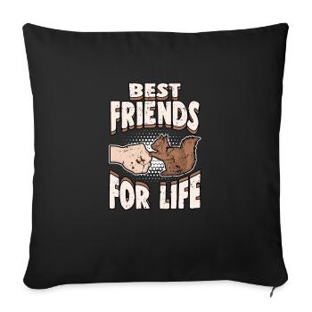 squirrel - Sofa pillowcase 17,3'' x 17,3'' (45 x 45 cm) - black - Front
