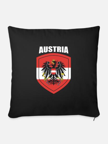 Österreich Wappen Ländergeschenk - Sofakissenbezug 45 x 45 cm - Schwarz