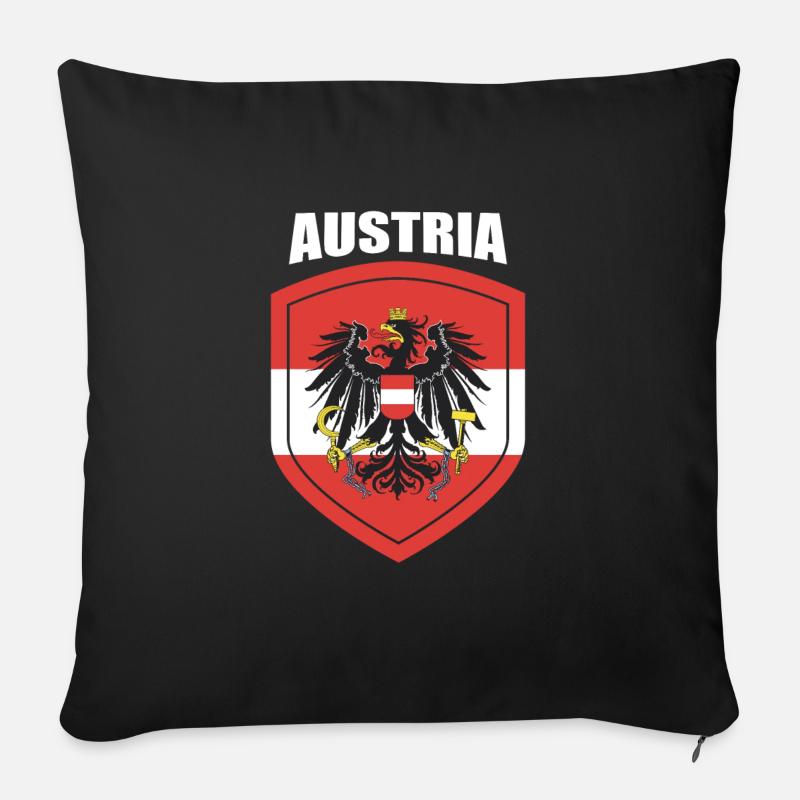 Österreich Wappen Ländergeschenk - Sofakissenbezug 45 x 45 cm - Schwarz