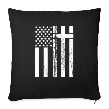 Drapeau drapeau américain - Housse de coussin décorative 45 x 45 cm - noir - Devant
