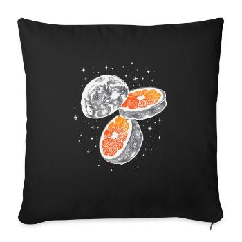 COOL MOON ORANGE SCHEIBE - Sofakissenbezug 45 x 45 cm - Schwarz - Vorne