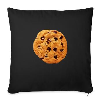 cookie biscuit - Sofa pillowcase 17,3'' x 17,3'' (45 x 45 cm) - black - Front