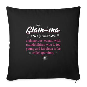 Grand-mère Glam-Ma = Cadeau de grand-mère glamour - Housse de coussin décorative 45 x 45 cm - noir - Devant