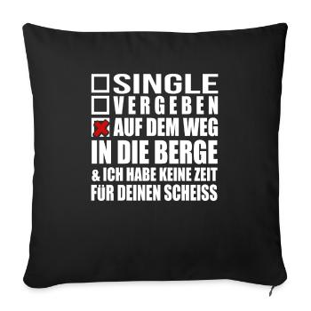 Wandern Keine Zeit - muss in die Berge Geschenk - Sofakissenbezug 45 x 45 cm - Schwarz - Vorne