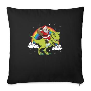 Santa Claus Rides On T-Rex Dinaur - Housse de coussin décorative 45 x 45 cm - noir - Devant