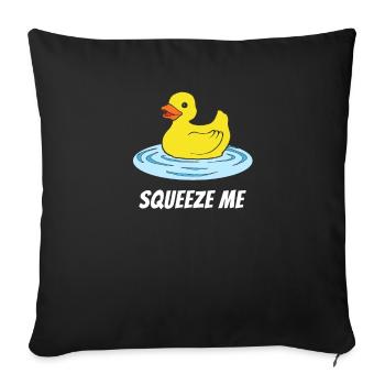Bath duck push me squeak duck bath - Sofa pillowcase 17,3'' x 17,3'' (45 x 45 cm) - black - Front