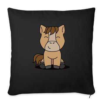 Horse Gift Horse Gift Idea - Sofa pillowcase 17,3'' x 17,3'' (45 x 45 cm) - black - Front