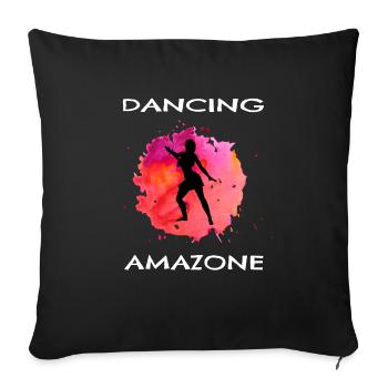 Dancing Amazone power woman Amazone fighter - Sofa pillowcase 17,3'' x 17,3'' (45 x 45 cm) - black - Front