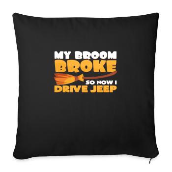 Halloween witches broom - Sofa pillowcase 17,3'' x 17,3'' (45 x 45 cm) - black - Front