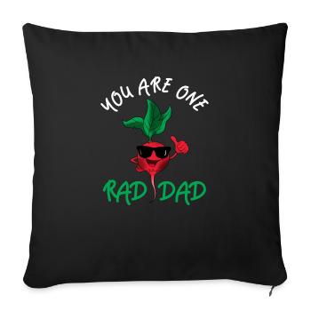 Radis Légumes Papa Fête des Pères Drôle de blague - Housse de coussin décorative 45 x 45 cm - noir - Devant