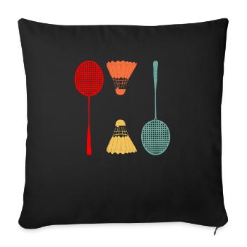 badminton - Sofa pillowcase 17,3'' x 17,3'' (45 x 45 cm) - black - Front