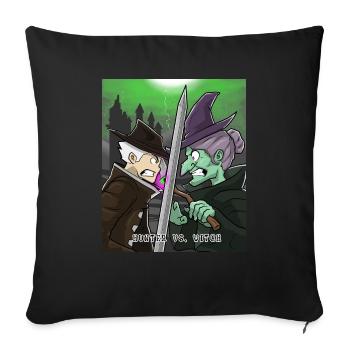 Hunter Vs. Witch witch halloween monster scary - Sofa pillowcase 17,3'' x 17,3'' (45 x 45 cm) - black - Front