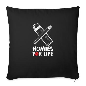 Homies for life shirt gift - Sofa pillowcase 17,3'' x 17,3'' (45 x 45 cm) - black - Front