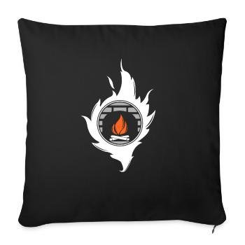 Fireplace fire gift Christmas - Sofa pillowcase 17,3'' x 17,3'' (45 x 45 cm) - black - Front