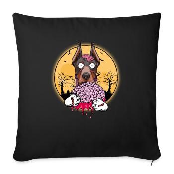 Doberman Pinscher Halloween Zombie Dog Gift - Sofa pillowcase 17,3'' x 17,3'' (45 x 45 cm) - black - Front