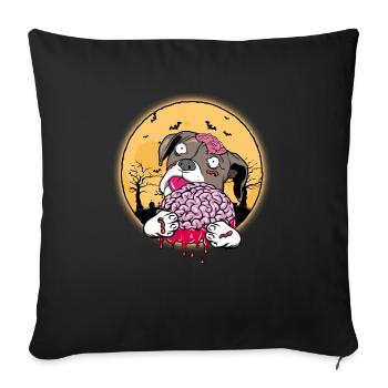 Cadeau de chien allemand Halloween Boxer Zombie - Housse de coussin décorative 45 x 45 cm - noir - Devant