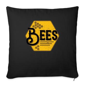 Abeilles abeilles - Housse de coussin décorative 45 x 45 cm - noir - Devant