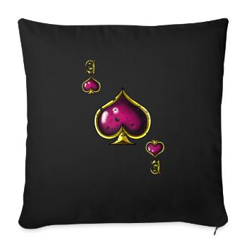 As de pique poker carte halloween costume drôle - Housse de coussin décorative 45 x 45 cm - noir - Devant