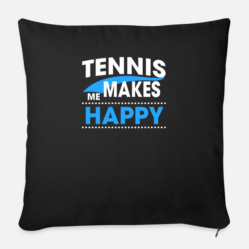 TENNIS - Housse de coussin décorative 45 x 45 cm - noir