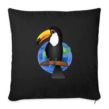Toucan toucans woodpecker toucan t shirt - Sofa pillowcase 17,3'' x 17,3'' (45 x 45 cm) - black - Front