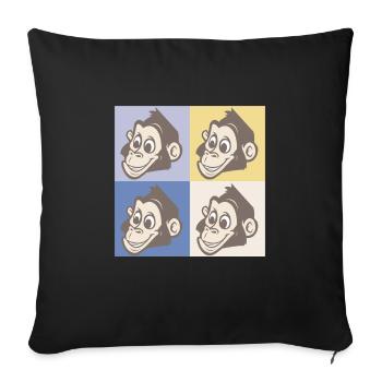 Pop Art Affe - Sofakissenbezug 45 x 45 cm - Schwarz - Vorne