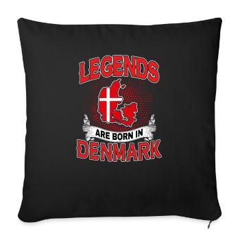 Legends Denmark Drapeau Drapeau Cadeau - Housse de coussin décorative 45 x 45 cm - noir - Devant