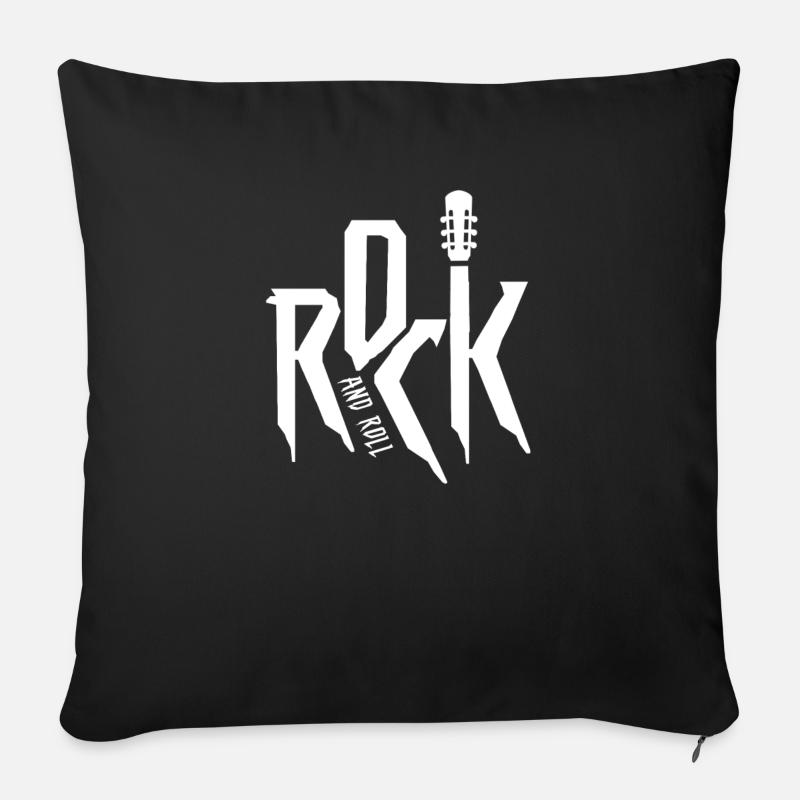 Guitariste rock rock - Housse de coussin décorative 45 x 45 cm - noir