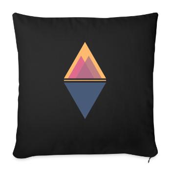 Geometric shapes triangles - Sofa pillowcase 17,3'' x 17,3'' (45 x 45 cm) - black - Front