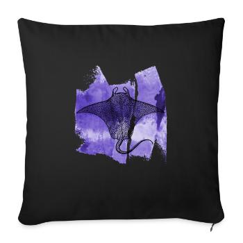 Skate Manta Ray Roche Zitterrochent Tee Shirt - Sofa pillowcase 17,3'' x 17,3'' (45 x 45 cm) - black - Front