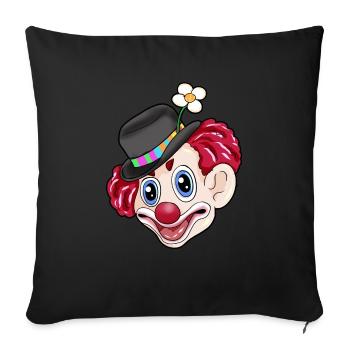 Heureux clown carnaval - Housse de coussin décorative 45 x 45 cm - noir - Devant