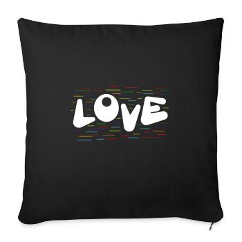 Amour arc-en-ciel cadeau enfants noël - Housse de coussin décorative 45 x 45 cm - noir - Devant