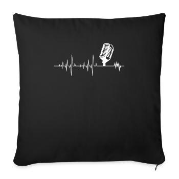 Fantastischer Podcast Herzschlag Podcaster Herzschlag - Sofakissenbezug 45 x 45 cm - Schwarz - Vorne