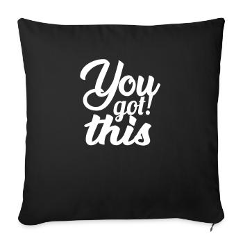 Vous pouvez le faire! - Housse de coussin décorative 45 x 45 cm - noir - Devant