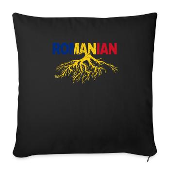 Romania - Sofa pillowcase 17,3'' x 17,3'' (45 x 45 cm) - black - Front