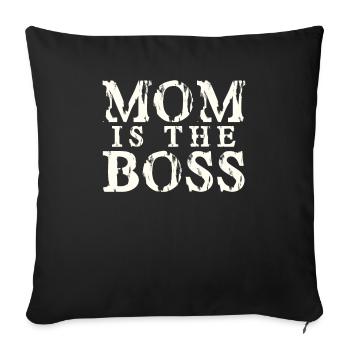 Maman est le patron - Housse de coussin décorative 45 x 45 cm - noir - Devant